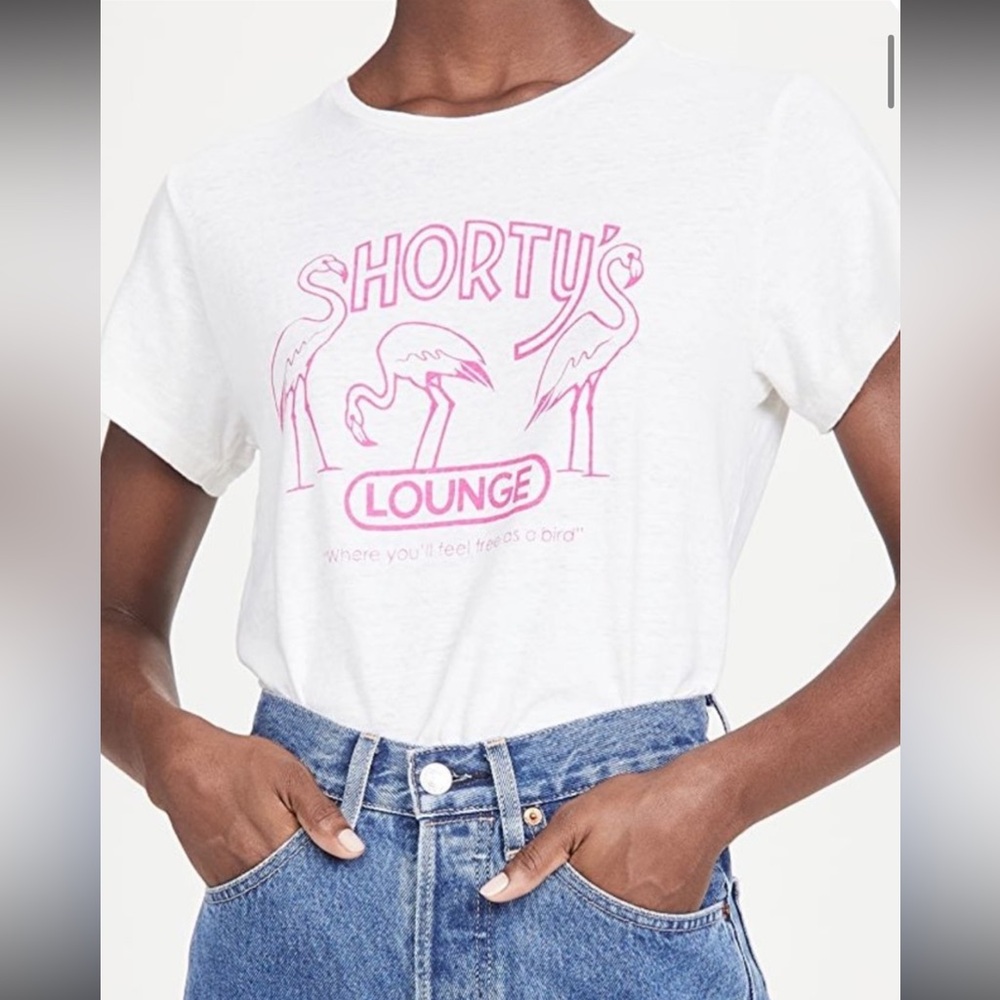 Re/Done Pink Flamingo Graphic Tee